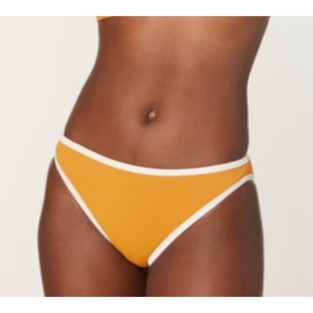 Andie Women's L The Bells Hipster Swim Bottom Topaz Gold NWT
